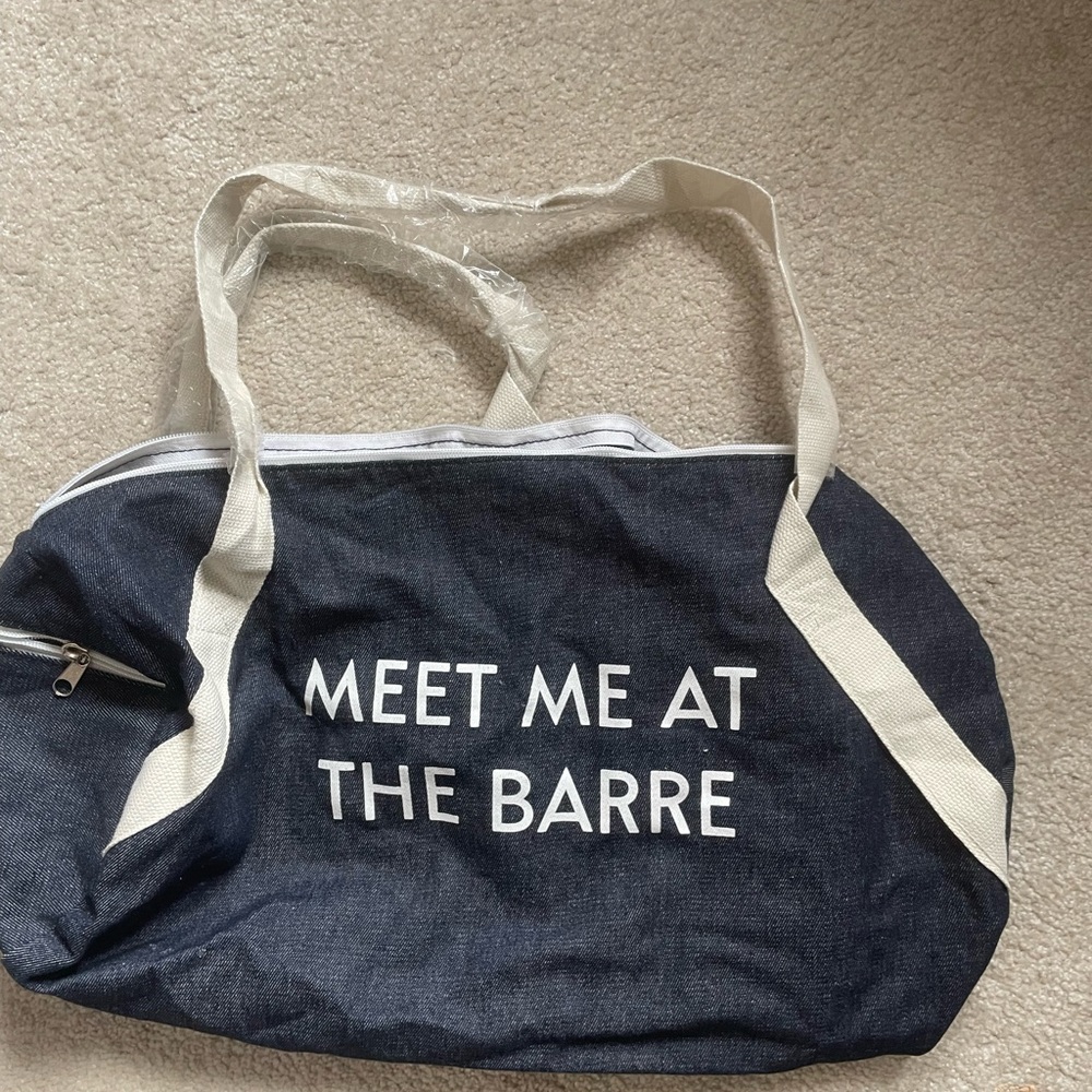 Barre workout bag. Brand new. Gym bag. Jean color.